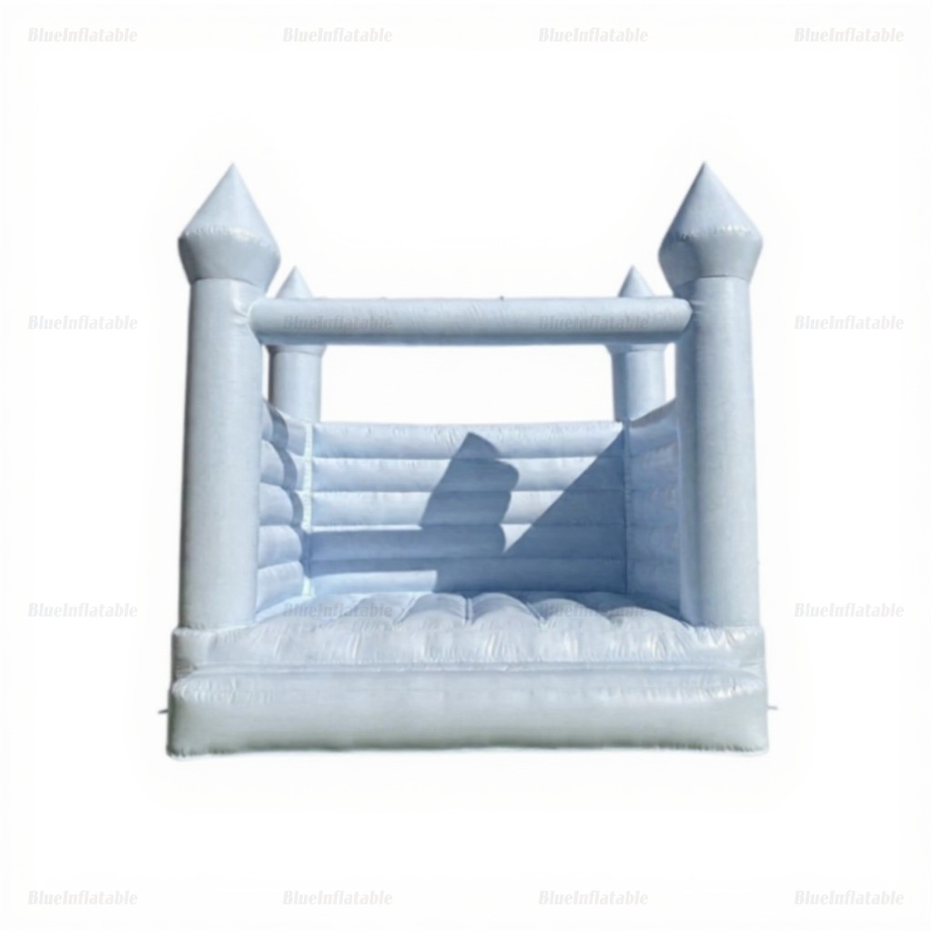 Pastel Blue Wedding Bounce House Castle - Image 4