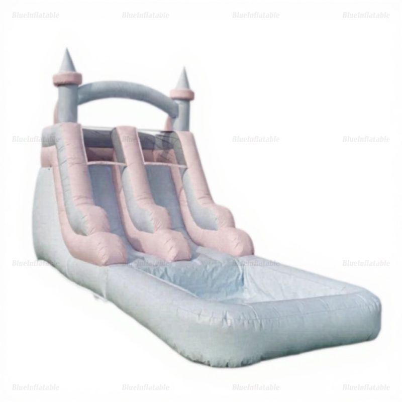 Pastel Inflatable Bounce House with Slide and Ball Pit