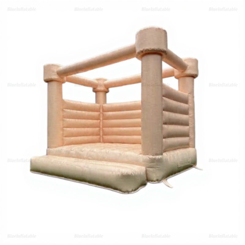 Pastel Peach Wedding Bounce House Castle
