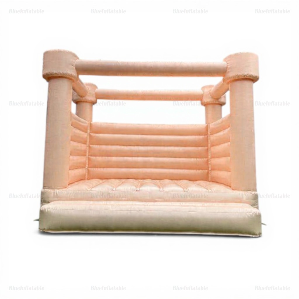 Pastel Peach Wedding Bounce House Castle - Image 2