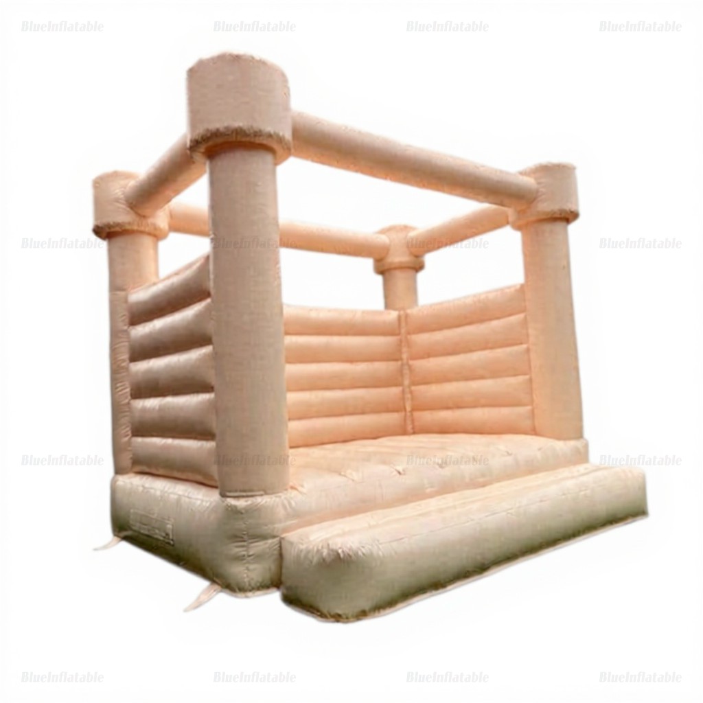 Pastel Peach Wedding Bounce House Castle - Image 3