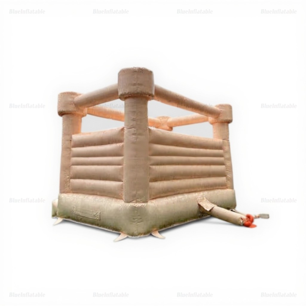 Pastel Peach Wedding Bounce House Castle - Image 5