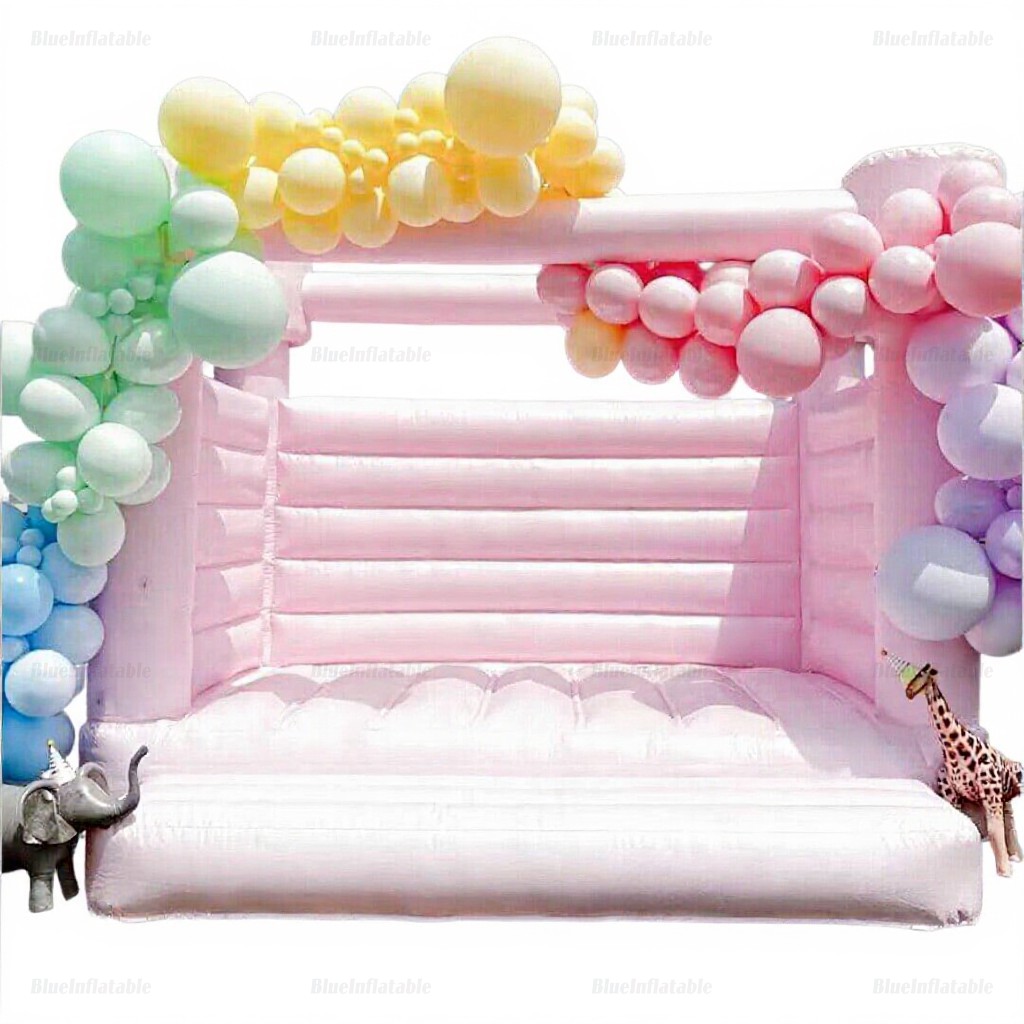 Pastel Pink Wedding Bounce Castle House