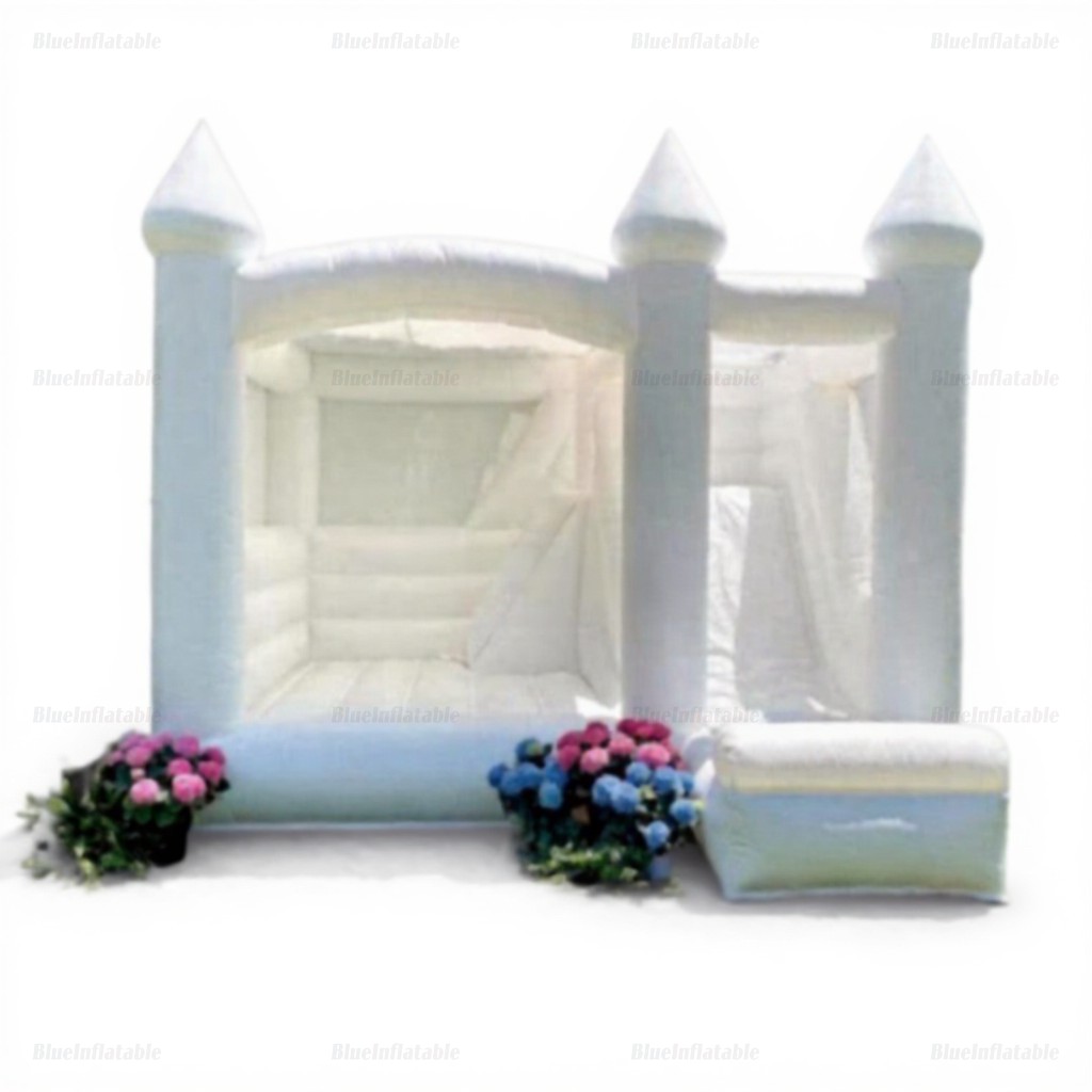 White Wedding Bounce House for Adults – Small Party Jumper - Image 2