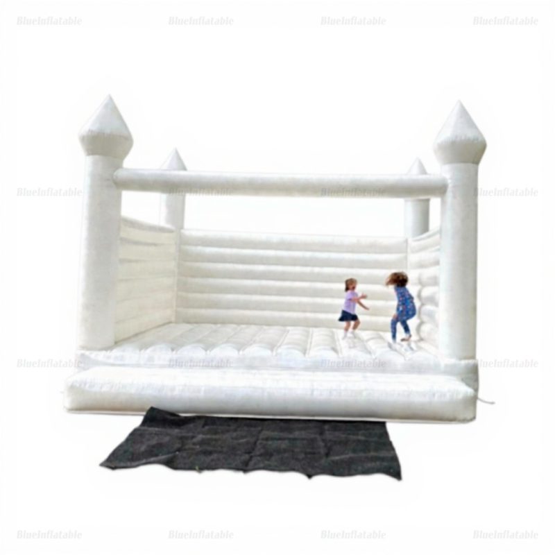 White Inflatable Bounce House Castle for Kids