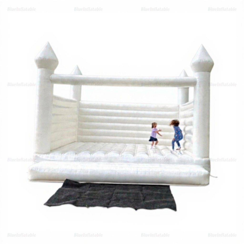 White Inflatable Bounce House Castle for Kids