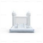 White Wedding Combo Bounce House with Slide & Ball Pit