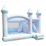 Tie-Dye White Inflatable Bounce House with Slide