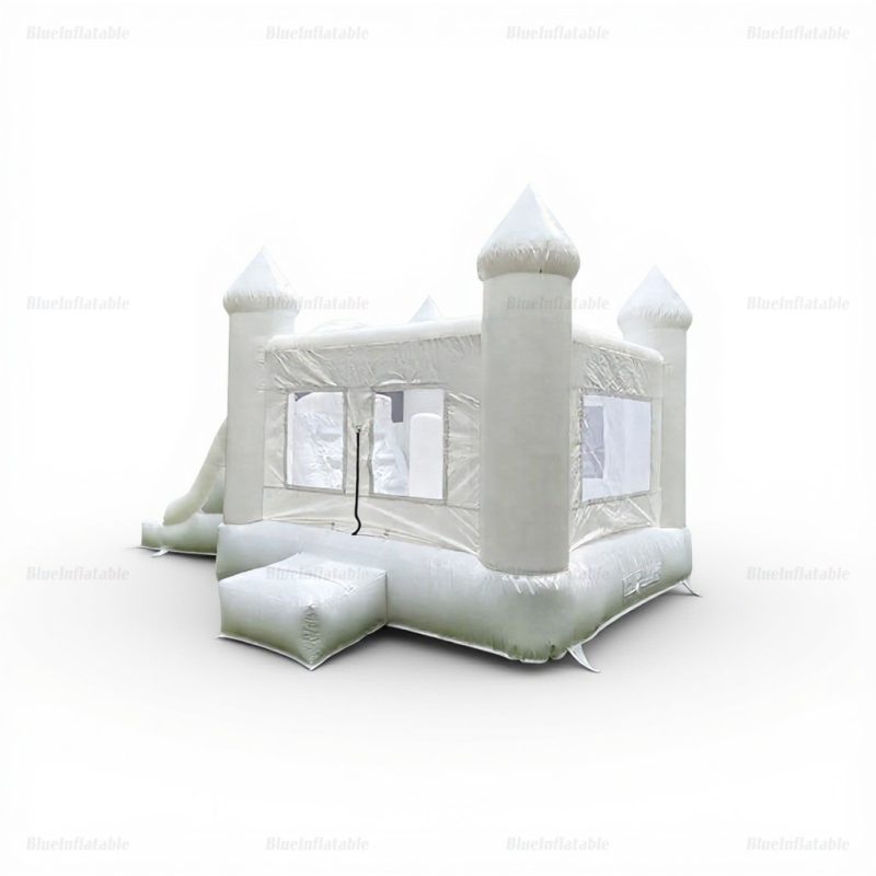 White Inflatable Bounce House & Slide Combo