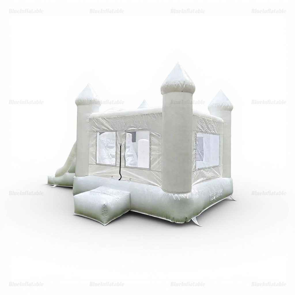 White Inflatable Bounce House & Slide Combo