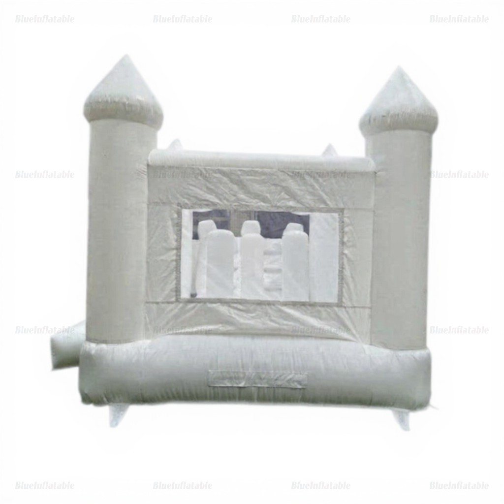 White Inflatable Bounce House & Slide Combo - Image 3