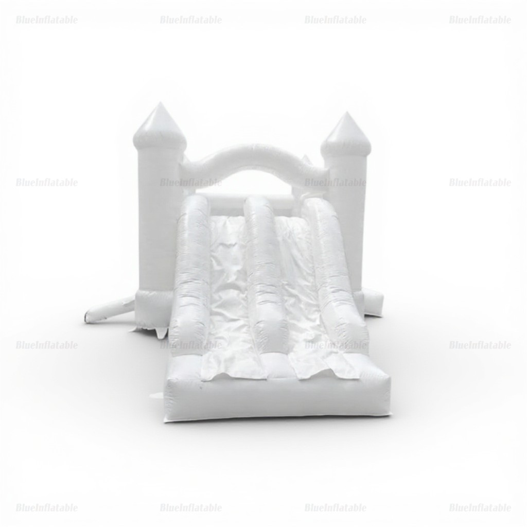White Inflatable Bounce House & Slide Combo - Image 5