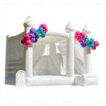 White Inflatable Bounce House with Slide for Weddings