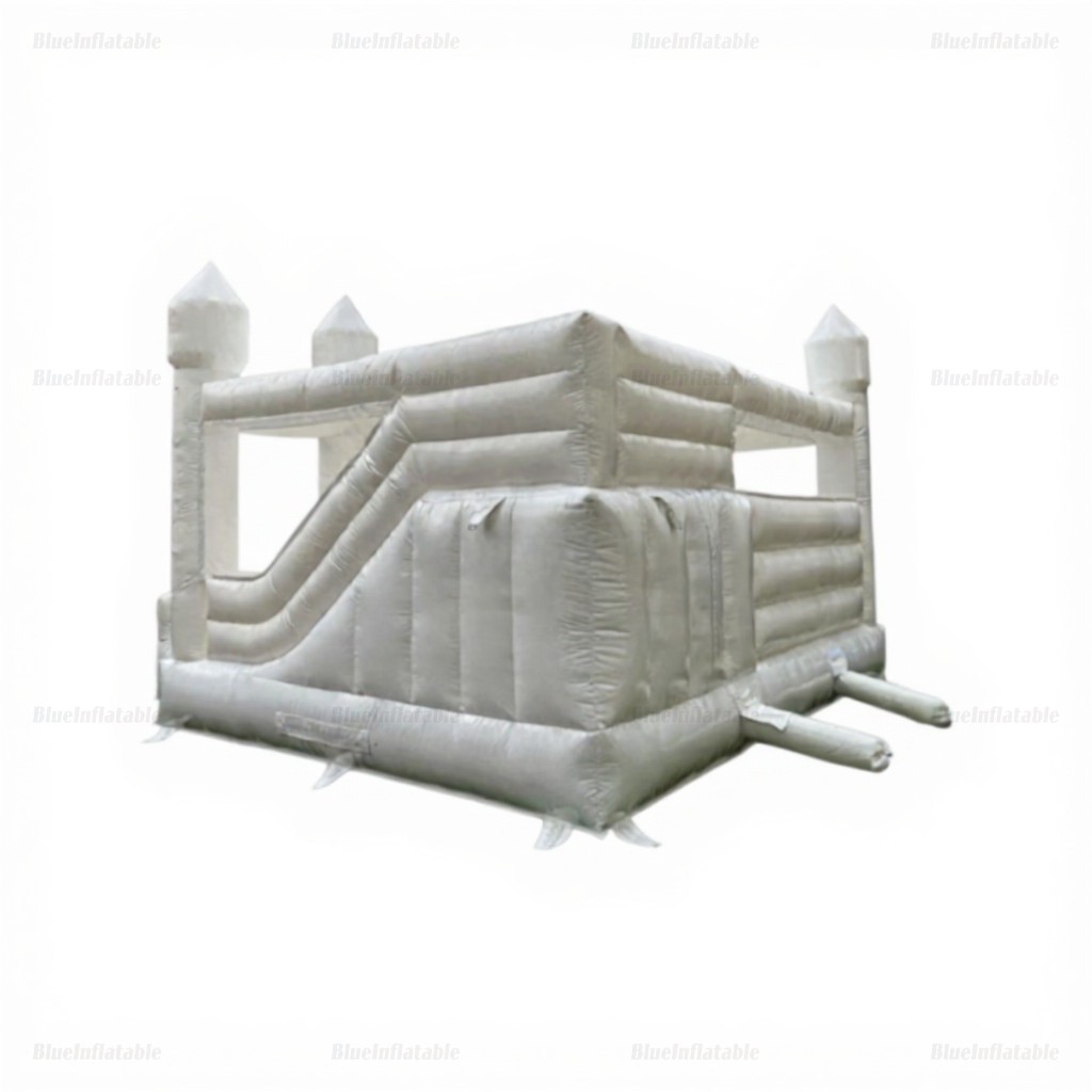 White Wedding Bounce House with Waterslide - Image 5