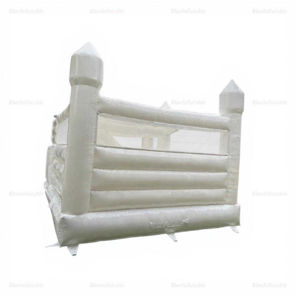 White Wedding Bounce House with Waterslide - Image 6