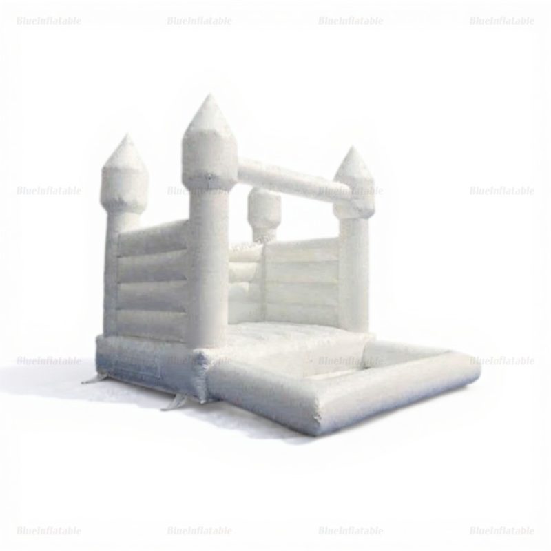 White Bounce House Castle with Ball Pit