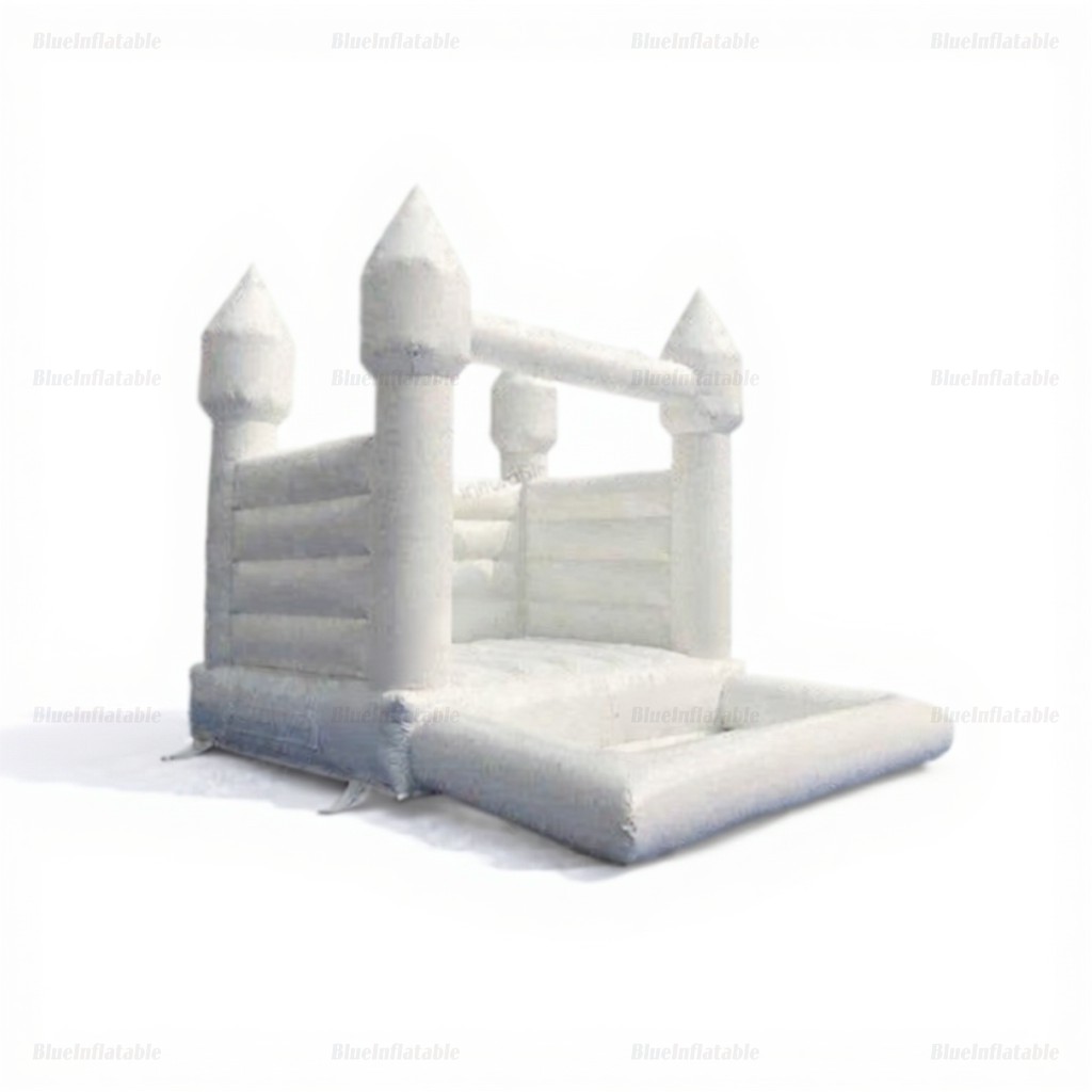 White Bounce House Castle with Ball Pit