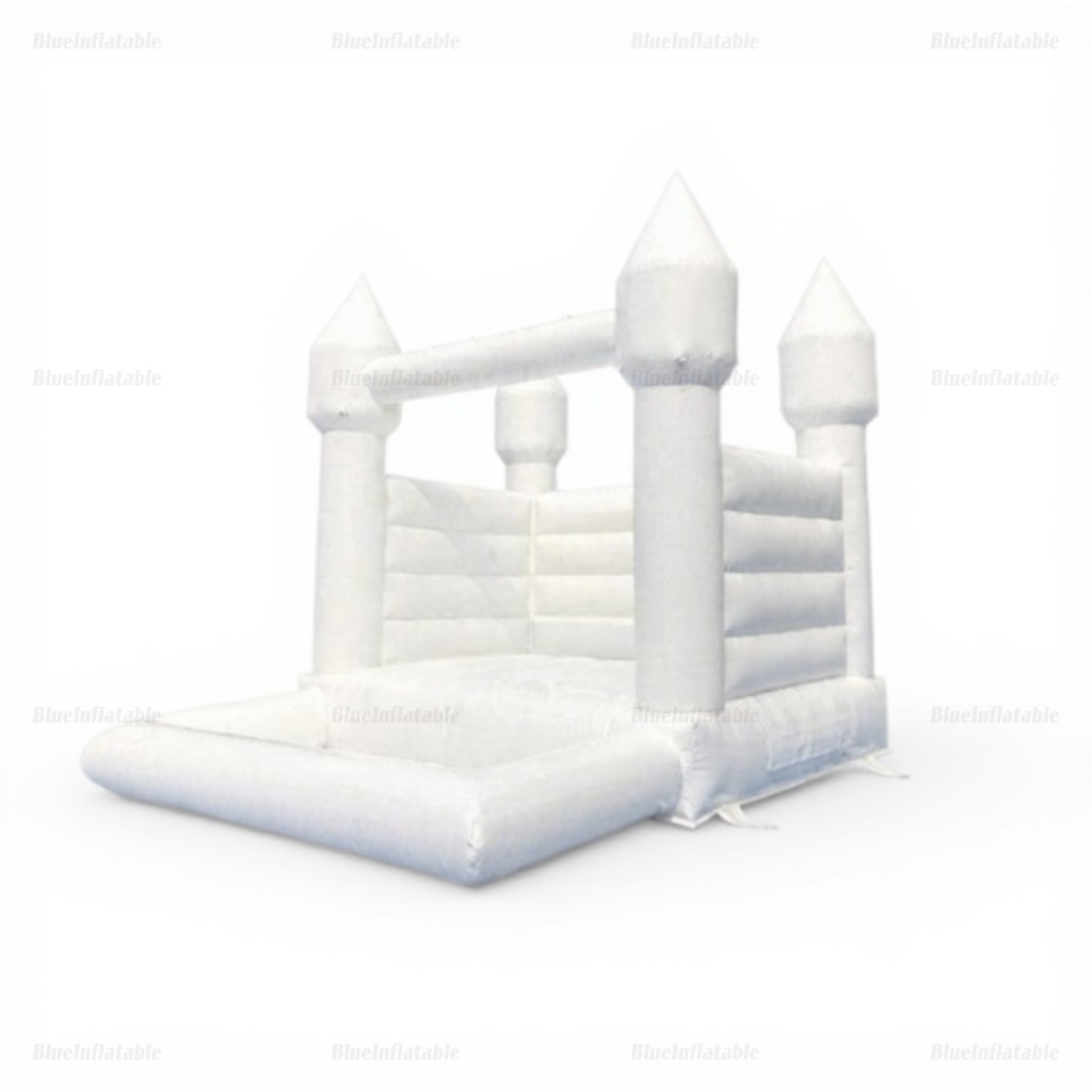 White Bounce House Castle with Ball Pit - Image 2