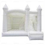 White Wedding Bounce House with Slide
