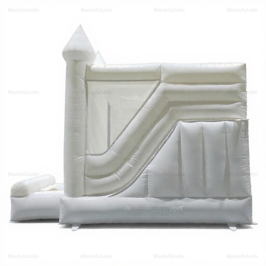 White Wedding Bounce House with Slide - Image 3