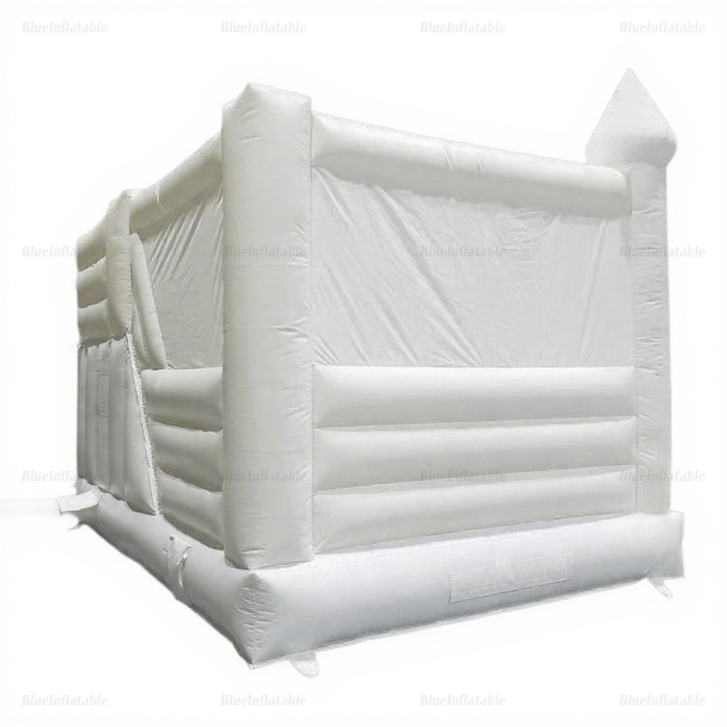 White Wedding Bounce House with Slide - Image 5