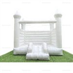 Mini White Inflatable Bounce House with Slide