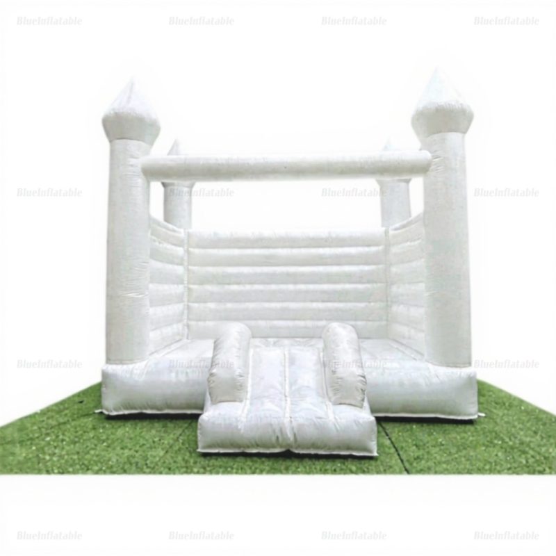 Mini White Inflatable Bounce House with Slide