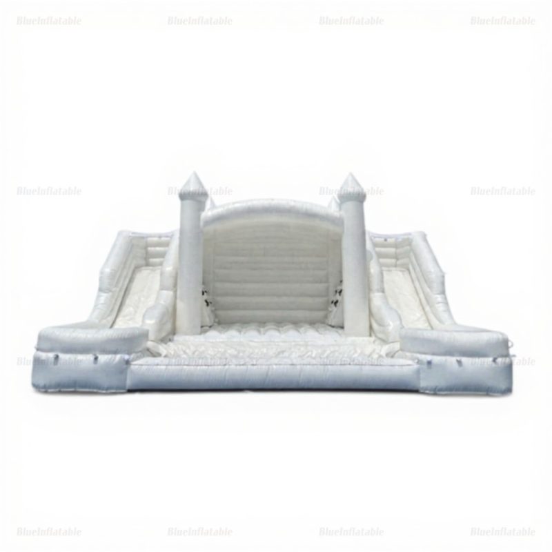 White Inflatable Castle Water Slide & Bounce House