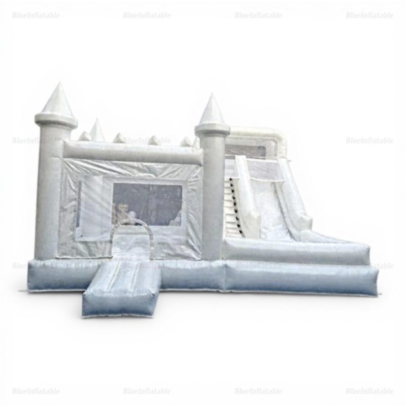 White Inflatable Bouncer with Slide Combo