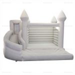 White Wedding Bounce House with Slide