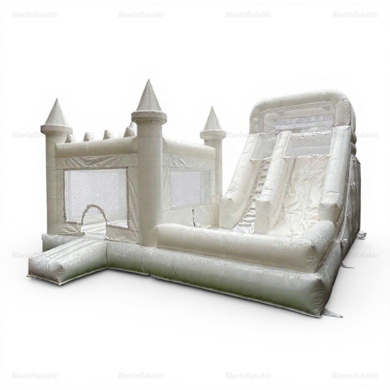 White Inflatable Wedding Bounce House Castle