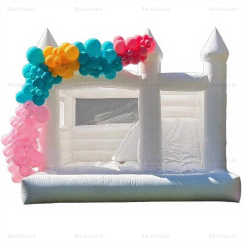 White Inflatable Bounce House & Slide Combo