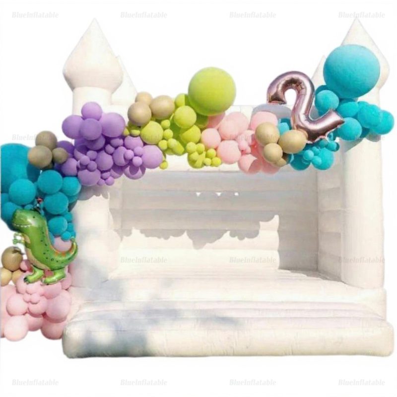 White Inflatable Wedding Bounce House for Kids Parties