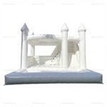 White Inflatable Bounce House with Slide & Ball Pit