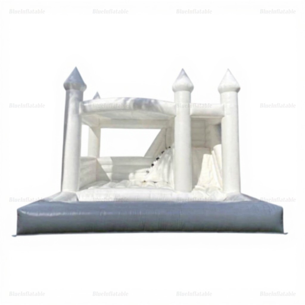 White Inflatable Bounce House with Slide & Ball Pit - Image 2