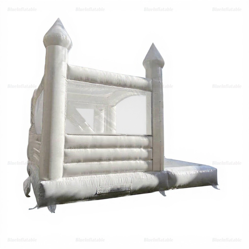 White Inflatable Bounce House with Slide & Ball Pit - Image 5