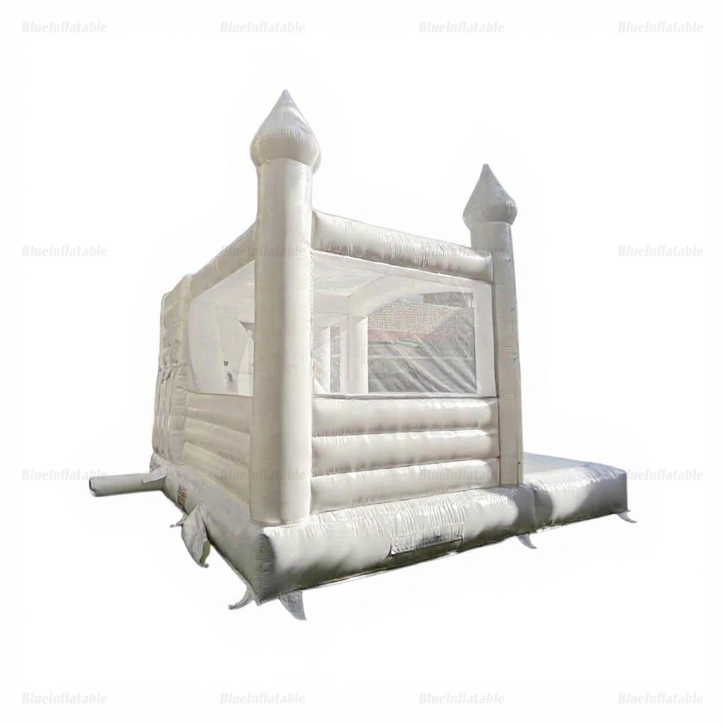 White Inflatable Bounce House with Slide & Ball Pit - Image 6