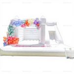 White Bounce House & Ball Pit Slide Combo