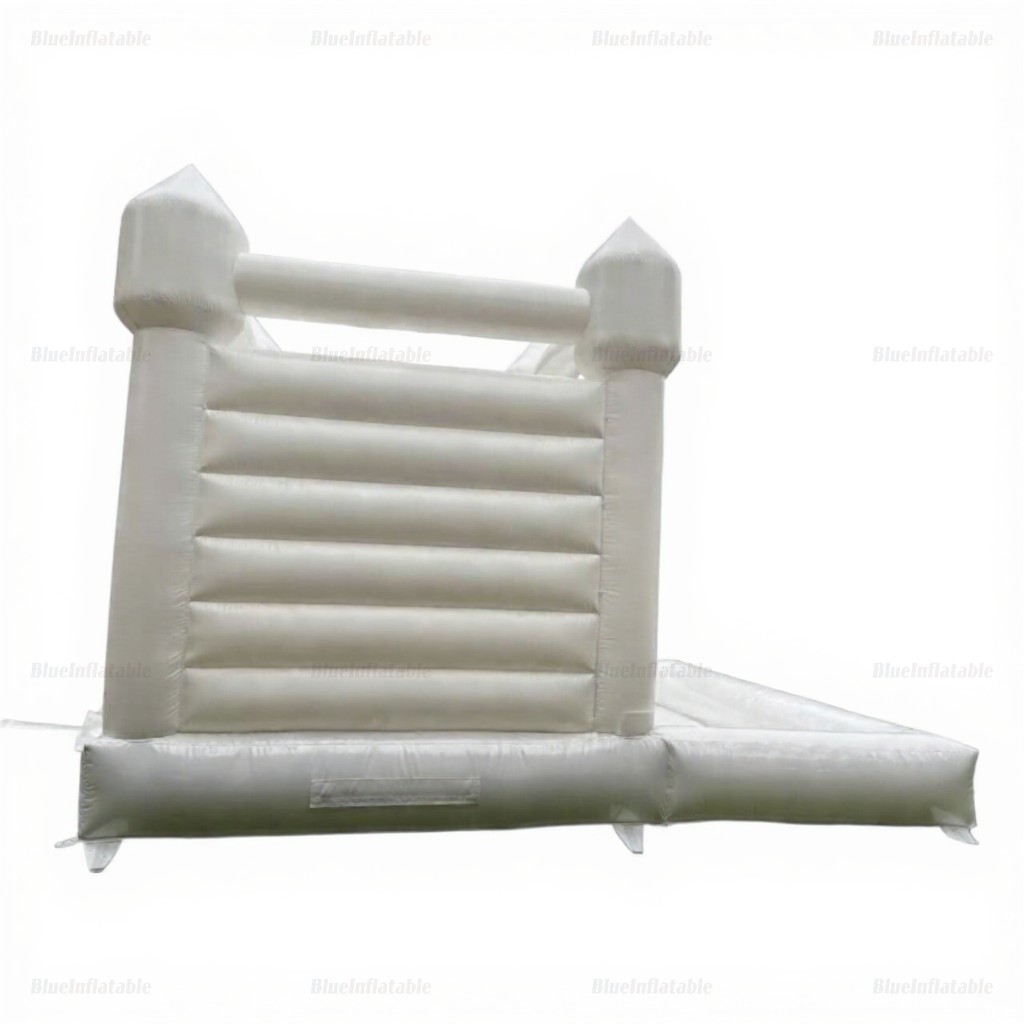 White Wedding Bounce House with Slide and Ball Pit - Image 2