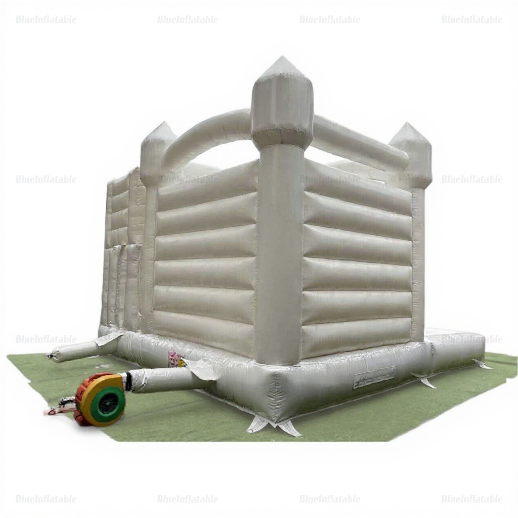 White Wedding Bounce House with Slide and Ball Pit - Image 10